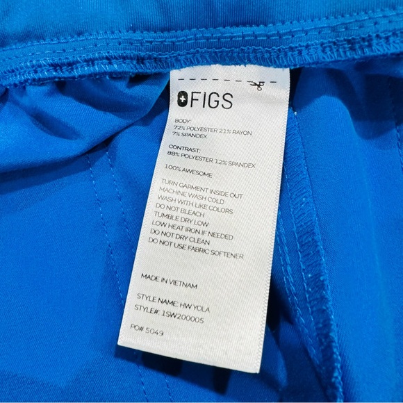 FIGS Royal Blue Scrub Pants Tall Plus Size 3XLT - Picture 3 of 5